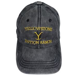 Yellowstone Dutton Ranch Stonewashed Grey Cotton Hat Baseball Cap OS